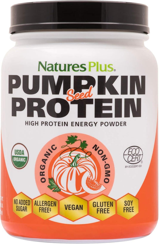 NaturesPlus Organic Pumpkin Seed Protein - .95 lbs Vegan Protein Powder - High Energy Protein Supplement, Promotes Prostate Health, Soothes Menstrual Discomfort - Vegetarian, Gluten-Free - 15 Servings Y Pay More