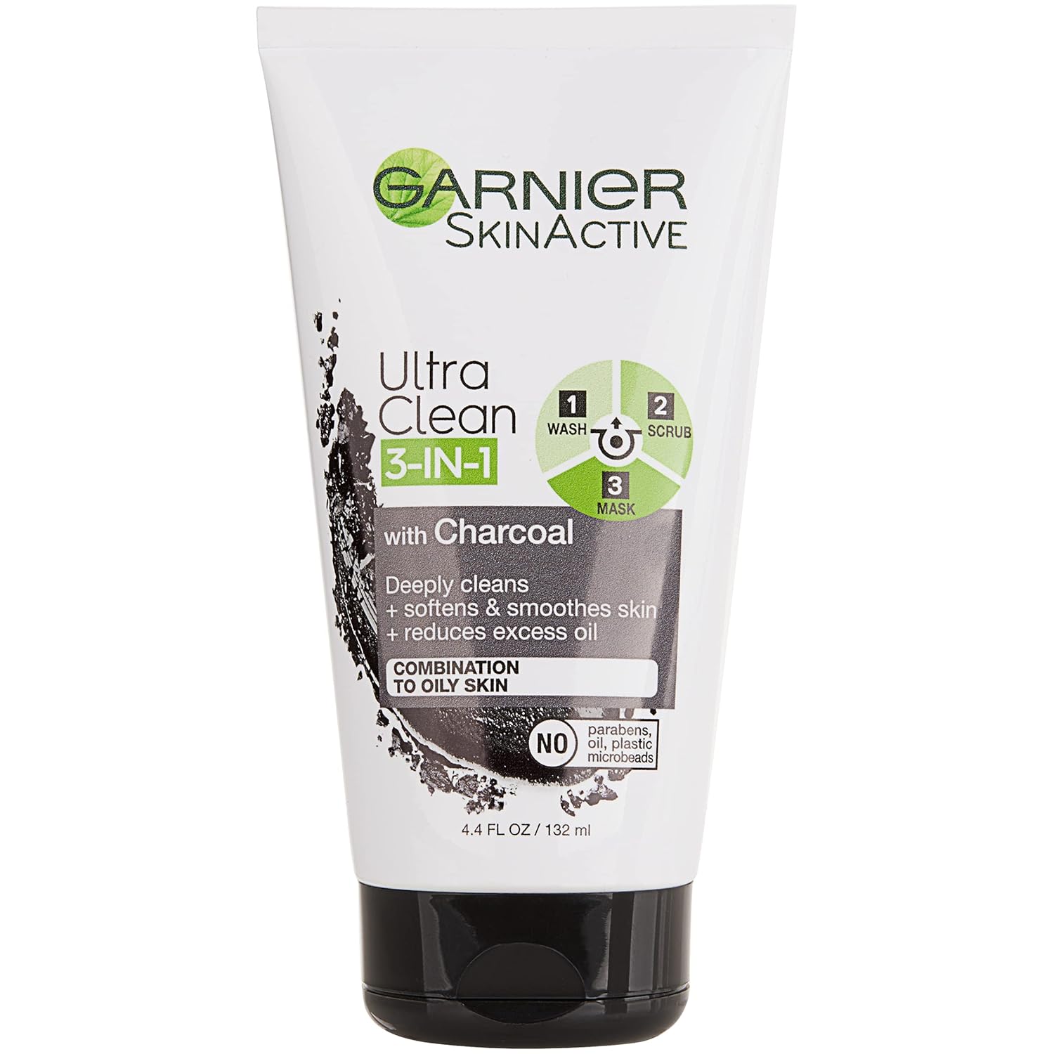 Garnier SkinActive Charcoal 3 in 1 Face Wash, Scrub and Mask, 4.4 fl. oz. Y Pay More