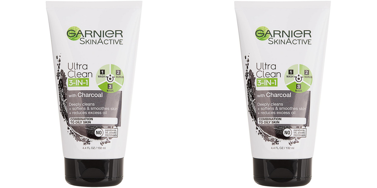 Garnier Charcoal 3-in-1 Face Wash, Scrub & Mask – 4.4 fl.oz, Memorial Day Sale Garnier