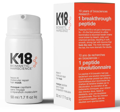 K18 Leave-In Molecular Hair Mask, Repairs Dry or Damaged Hair, Reverse Hair Damage from Bleach, Color, Chemical Services & Heat Y Pay More