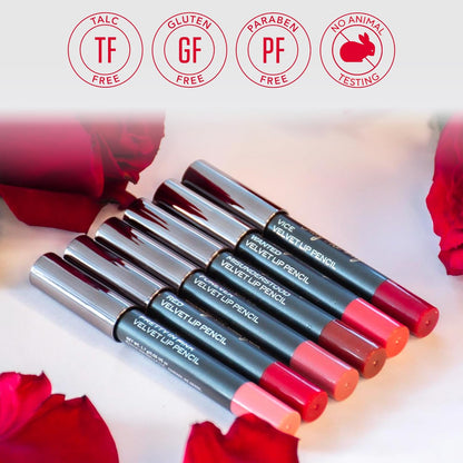 Mirabella Velvet Lip Crayon Lipstick and Lip Liner Pencil, Easy-to-Use Creamy, Smudgeproof, and Long-Lasting Matte Lipstick Liner Creates a Flawless Finish with Antioxidants Vitamin C and E, Red Y Pay More