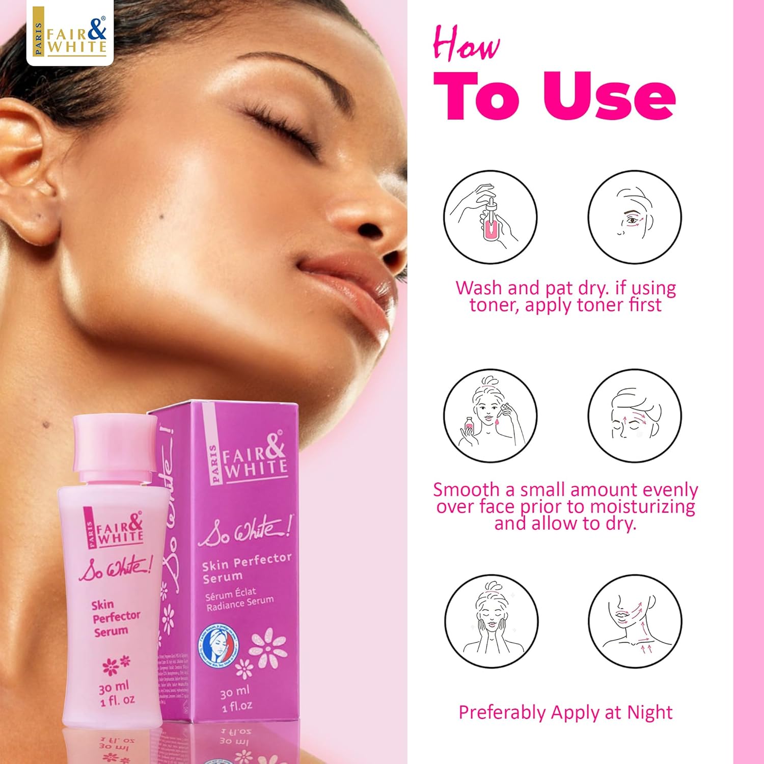 Fair & White Skin Brightening Serum 30ml All Skin Types - Happy Independence Day Y Pay More