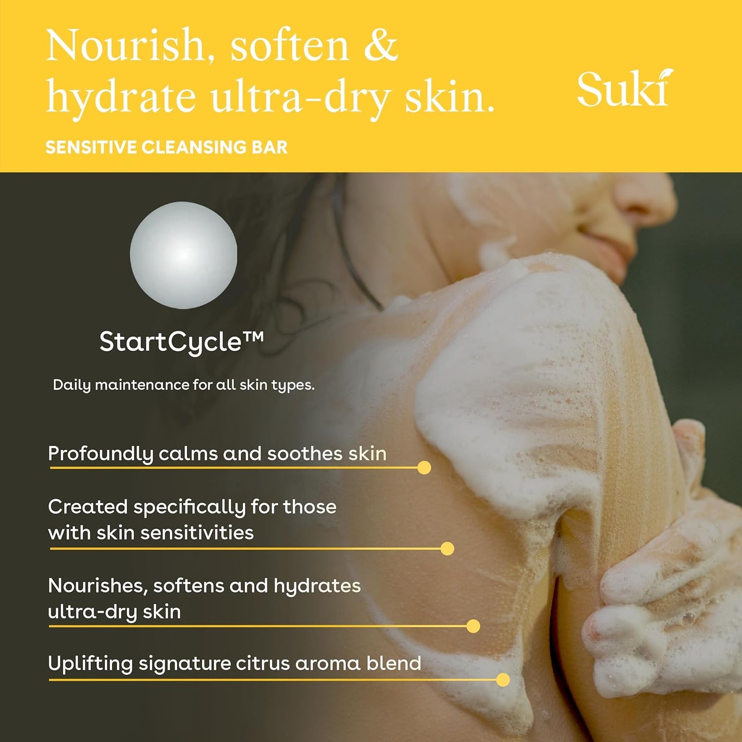 Suki Sensitive Skin Cleansing Bar - Face & Body Gentle Soap - 4 Oz (Copy) Suki