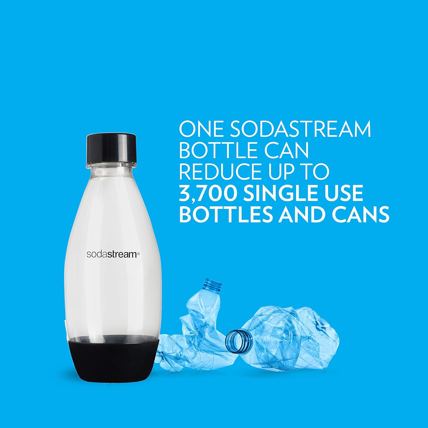 sodastream 0.5L Twin Pack Dishwasher Safe Slim Bottle (Black) Y Pay More