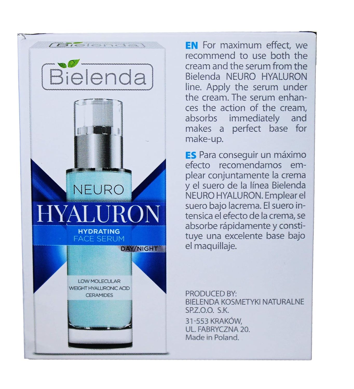 Bielenda Neuro Hyaluron Hydrating Face Cream, 1.7 Oz. Day and Night. Y Pay More