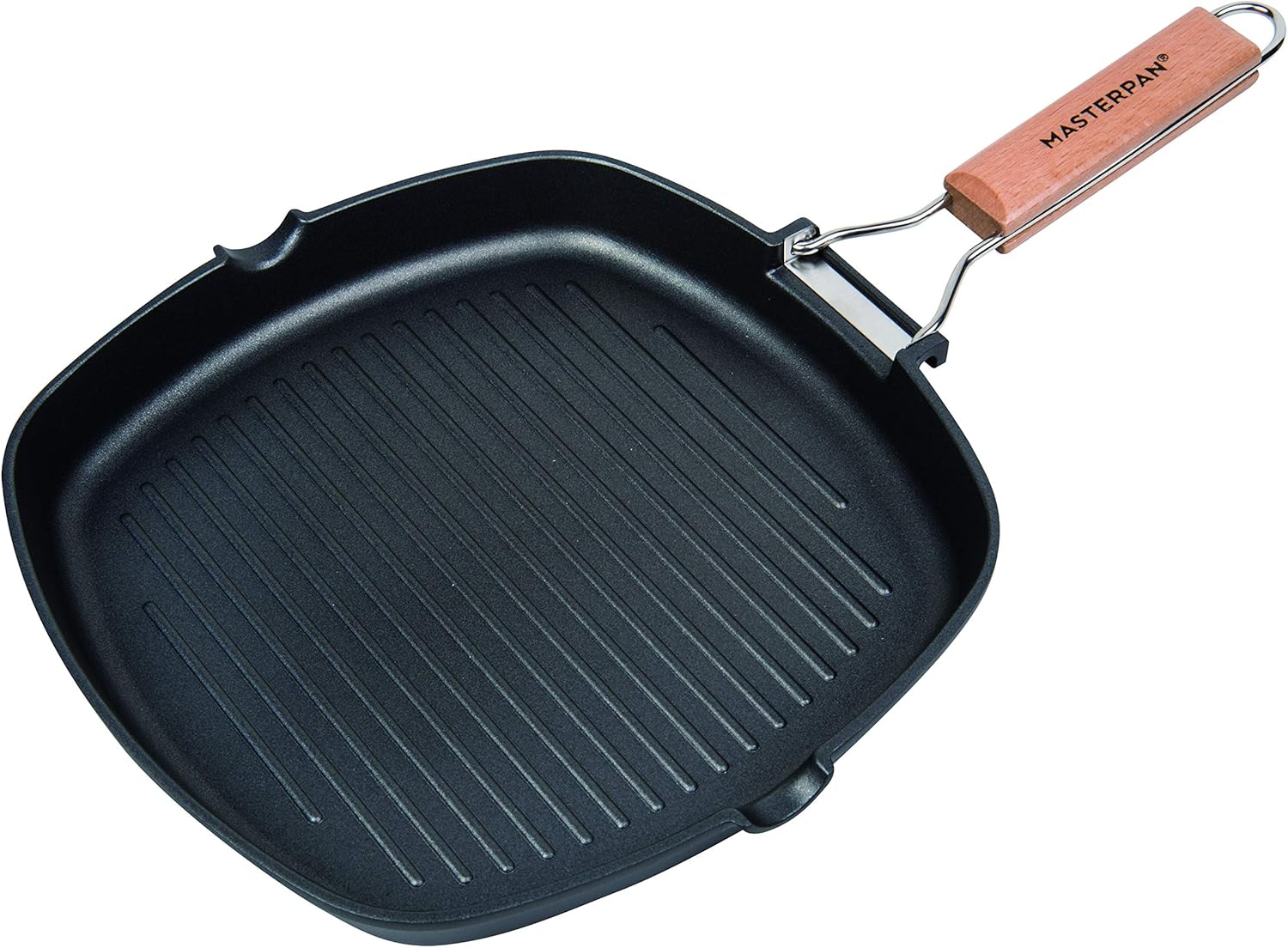 Non-Stick Grill Pan Wooden, 11", Folding Handles Y Pay More