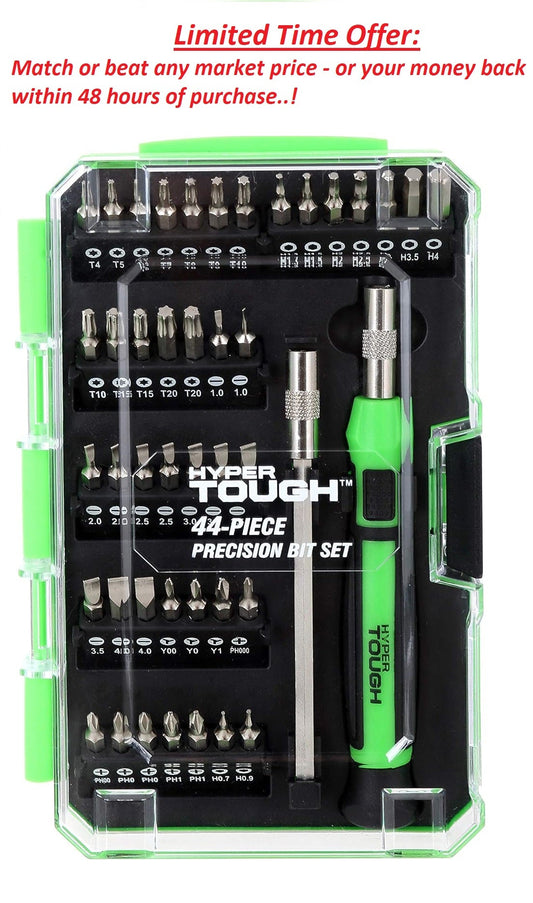 HYPER TOUGH 44-Piece Precision Bit Set, US Electrical Plugs | Clearance Sale Hyper Tough