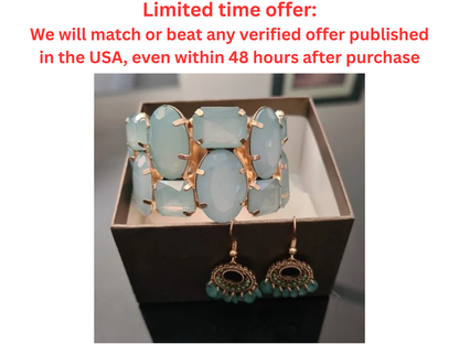 Mint Glass Bracelet & Earrings Matching Set NWOT | Best Clearance Sale Y Pay More