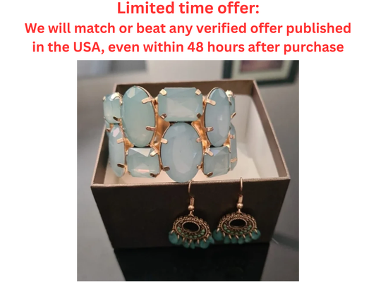 Mint Glass Bracelet & Earrings Matching Set NWOT | Best Clearance Sale Y Pay More