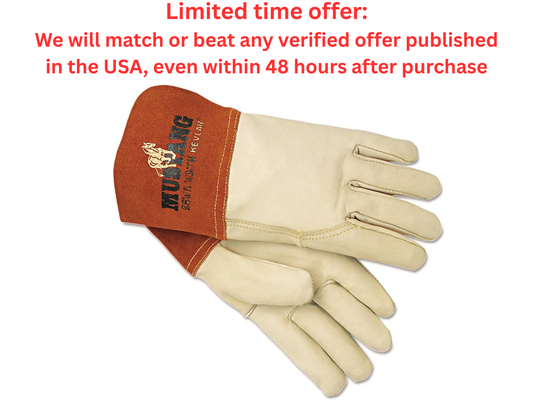 MCR Safety Mustang MIG/TIG Leather Welding Gloves Large - Best Clearance Sale Y Pay More