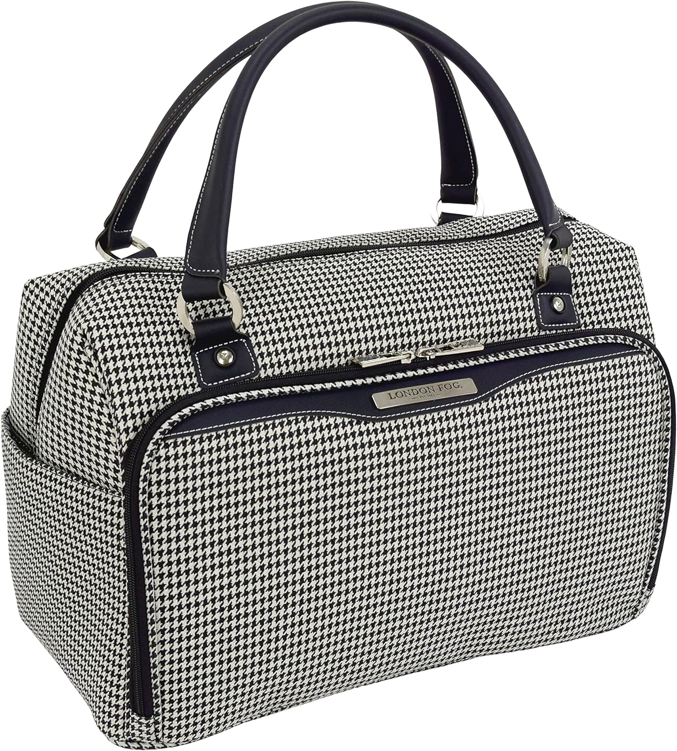 London Fog Oxford III Cabin Bag, Black-White, Carry-On 17-Inch Y Pay More