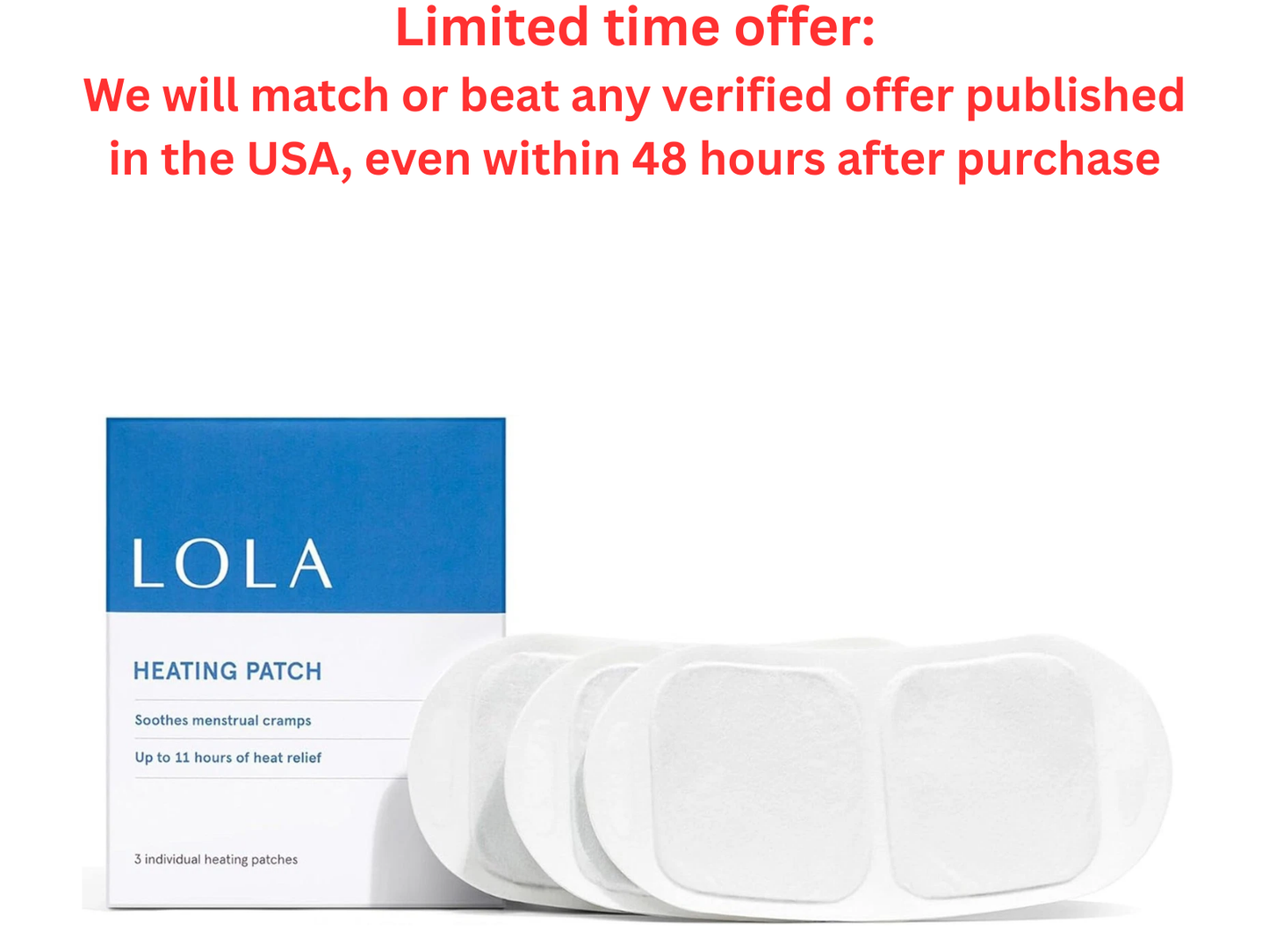 LOLA Heating Patches Therapy for Period Cramps (3 Counts) - Best Clearance Sale LOLA