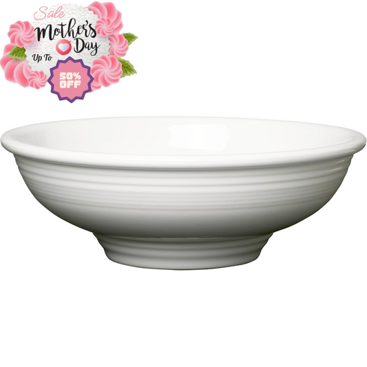 Fiesta 64-Ounce Pedestal Bowl White Ceramic Microwave & Oven Safe | Mother's Day FIESTA