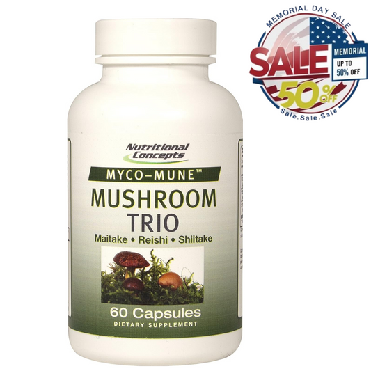 Myco-Mune Mushroom Trio, 60 Capsules | Immunity Gift | Perfect Memorial Day Sale Nutritional Concepts