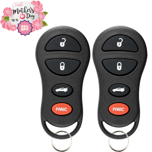 KeylessOption 4-Button Keyless Entry Remote Control Car Key Pack 2 - Event Sale KeylessOption