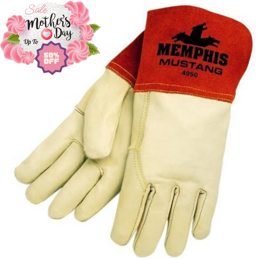 MCR Safety 4950L Welder Gloves Cowhide Gauntlet Cuff | Best for the Mother's Day MCR Safety
