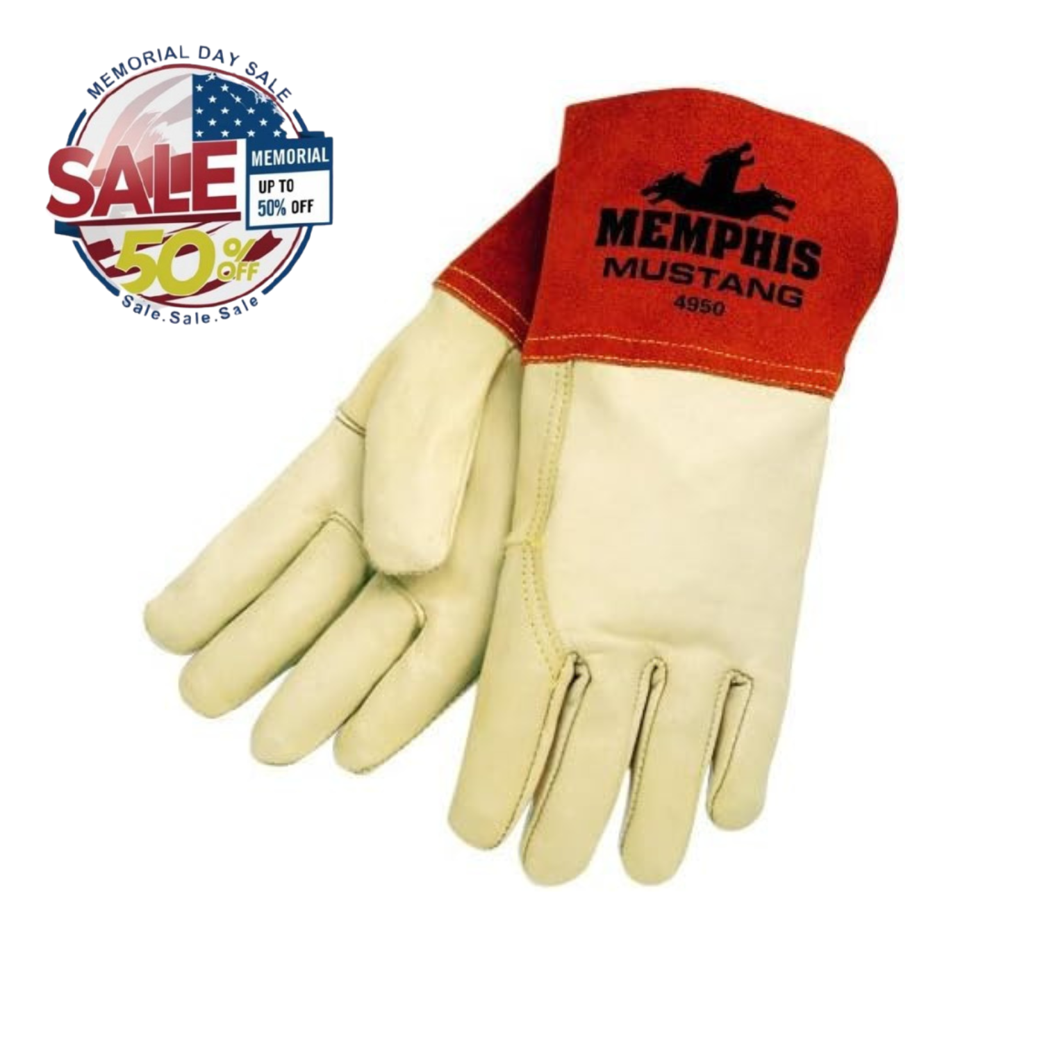 MCR Safety 4950L Welder Gloves Cowhide Gauntlet Cuff | Best Memorial Day Sale MCR Safety