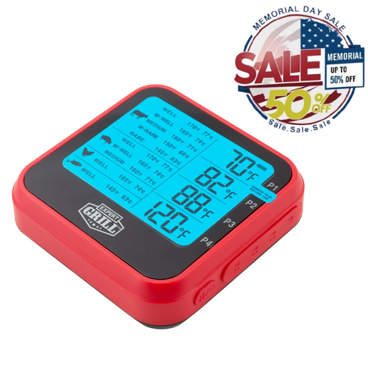 Expert Grill ABS LCD Thermometer 4 Probes Waterproof BBQ Tool, Memorial Day Sale Y Pay More