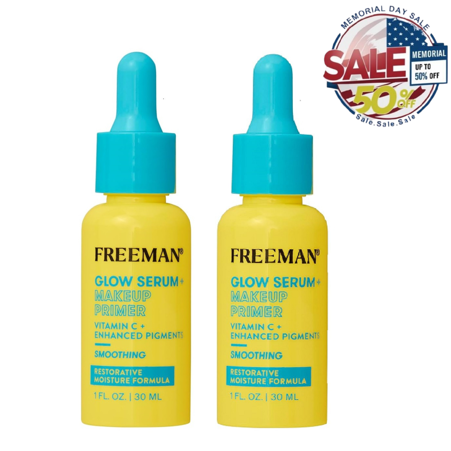 Freeman Glow Booster Serum 1.0oz (2 Pcs) Hydrating Primer | Memorial Day Sale Freeman