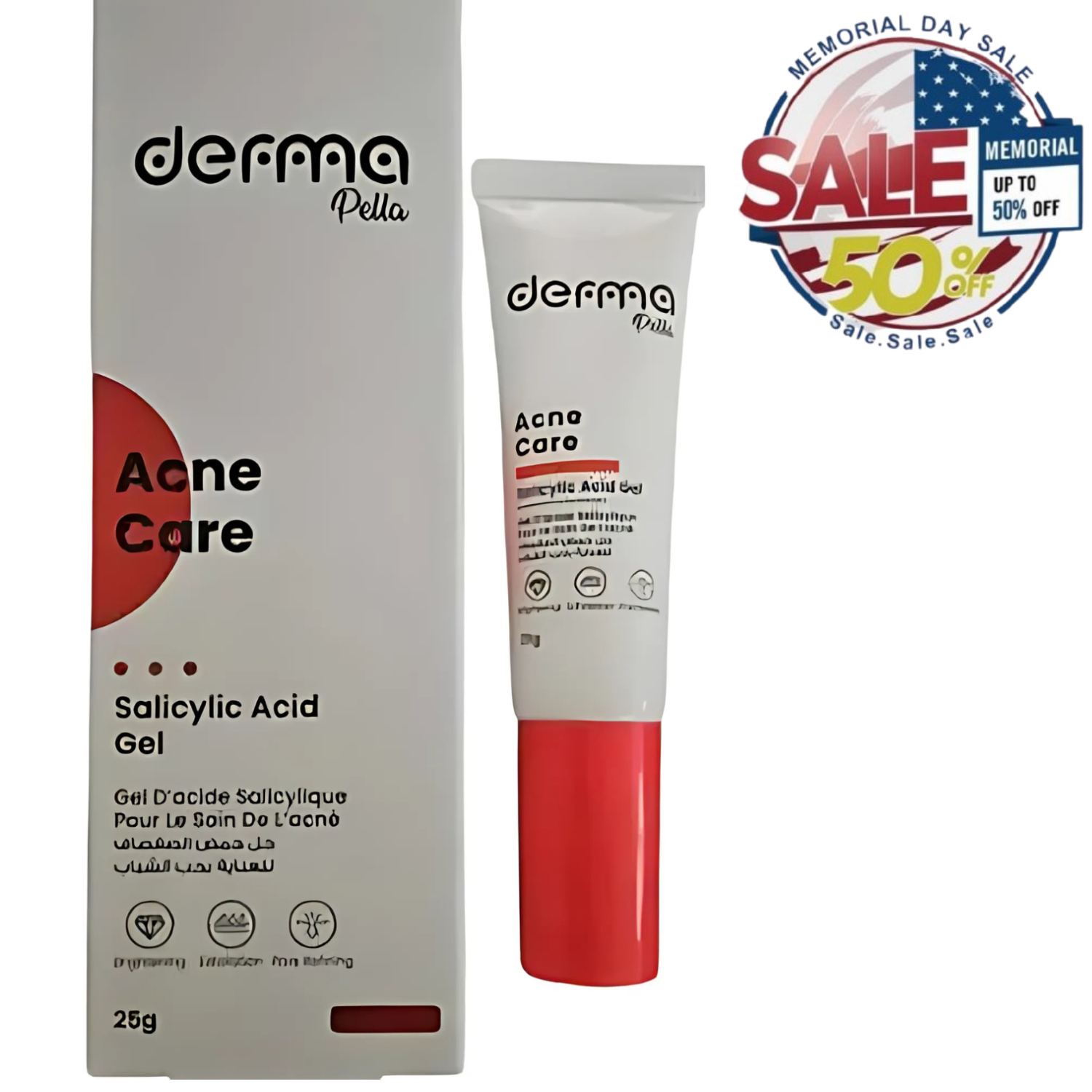 Derma Pella Acne Care Gel – Pore & Blemish Reduction, Perfect Memorial Day Sale Derma Pella USA