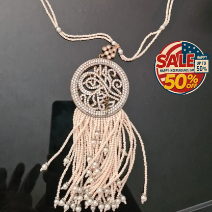 Beaded Necklace with Crystals, 16" Fancy & Stylish | Happy Independence Day Sale Y Pay More