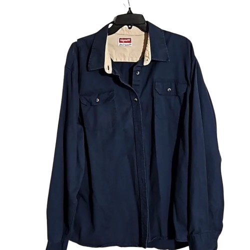 Wrangler Blue Denim Outdoor Casual Shacket Down Buttons 2XL | Mother's Day Gift Wrangler