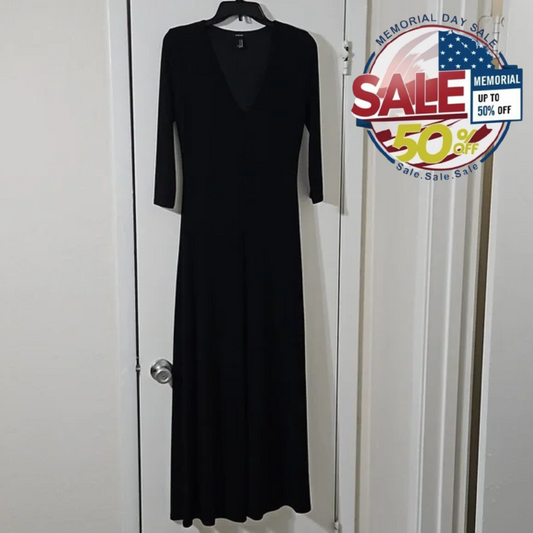 Elegant Black Evening Dress Size M Full Length 55/56" PreOwned Memorial Day Sale Y Pay More