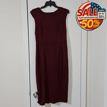 Burgundy Dress Size 10 Sleeveless Fitted Stretch & Zipper, for Memorial Day Sale Y Pay More