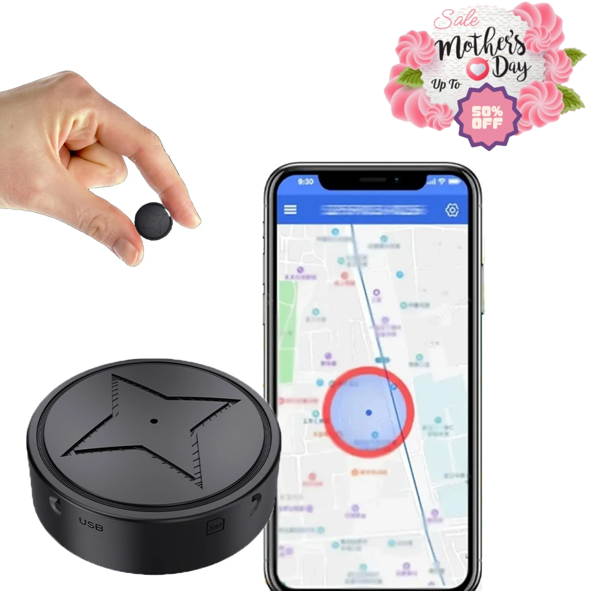 Mini GPS Tracker Magnetic for Vehicles & Cars Anti-Lost | For Mother's Day Gift Electronic