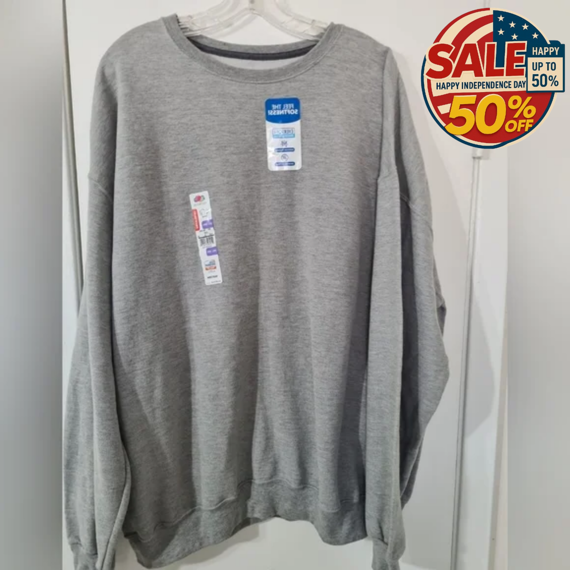 Light Grey Sweatshirt 2X | Comfortable, Stylish Fit |Happy Independence Day Sale Y Pay More