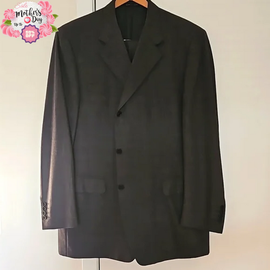 CANALI Men's Gray Suit 100% Wool Size 45-46/US Length 33" - Mother's Day Sale Y Pay More