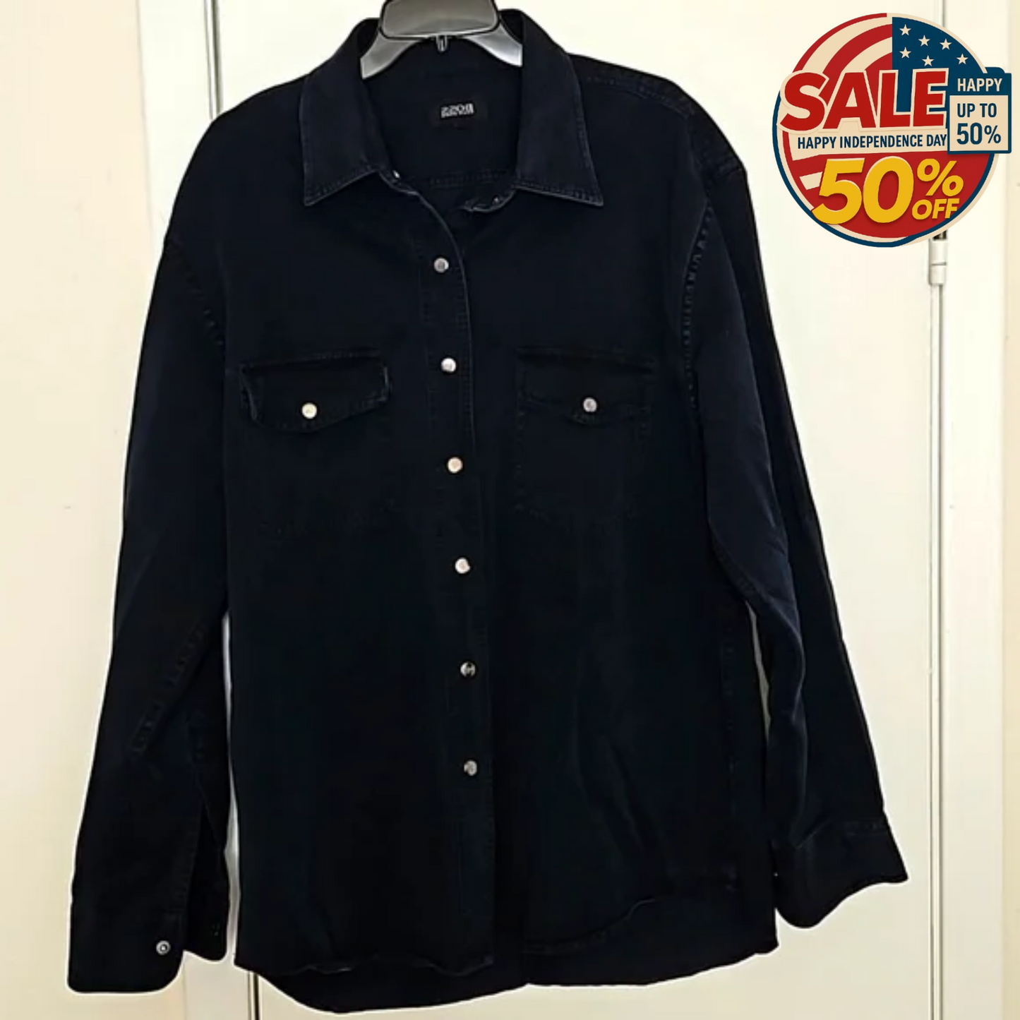 Hugo BOSS Men's Denim Shirt XL, Snap Buttons, Heavy Jacket - Independence Day Hugo BOSS