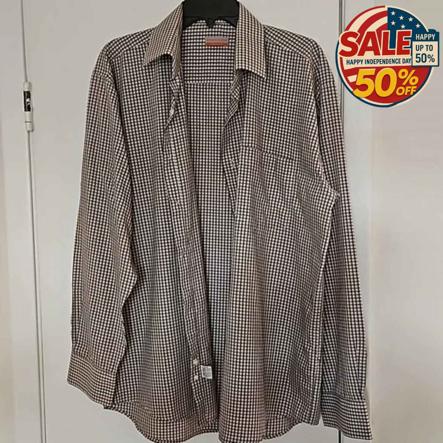 Ennio Muracchini Casual Shirt S 17 Beige Gray (PreOwned) -Happy Independence Day Y Pay More
