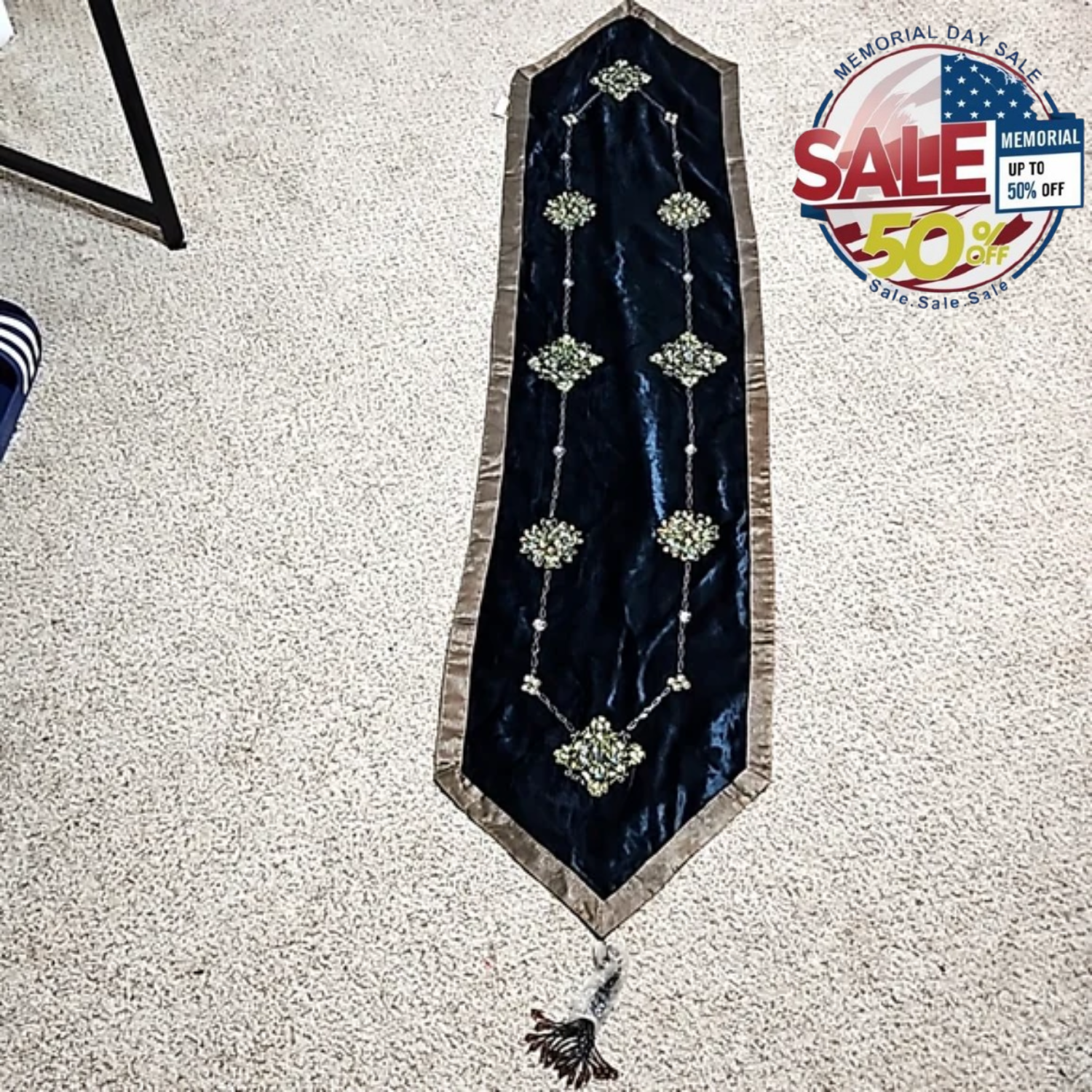 Exquisite Oriental Table Runner Vintage Artistic Decor Accent |Memorial Day Sale Marina