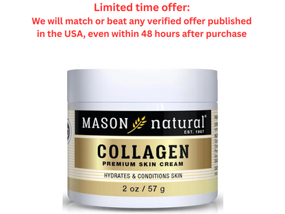 Authentic MASON NATURAL Collagen Cream, Anti-Aging Moisturizer, 2 oz Clearance Sale Y Pay More