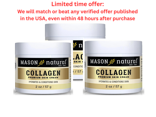 Authentic MASON NATURAL Collagen Skin Cream 2oz Pear Scent, 3-Pack Clearance Sale MASON NATURAL