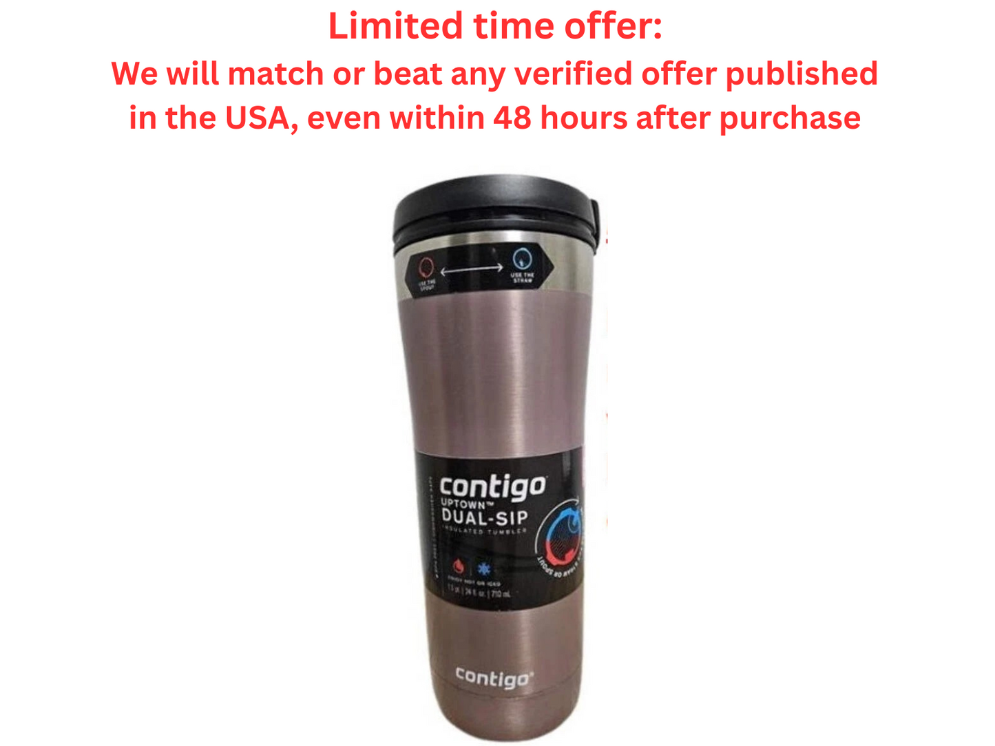 Contigo 24oz Stainless Steel Uptown Dual-Sip Insulated Tumbler - Macchiato Contigo