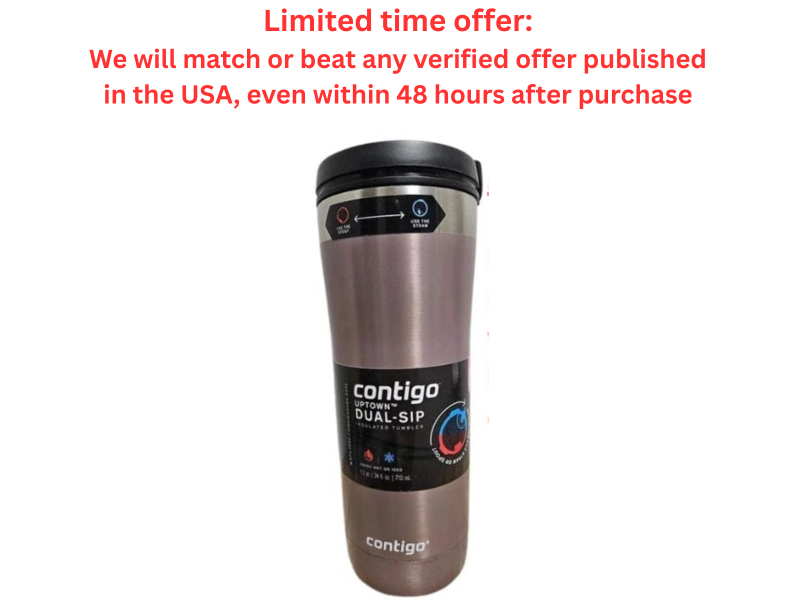 Contigo 24oz Stainless Steel Uptown Dual-Sip Insulated Tumbler - Macchiato Contigo