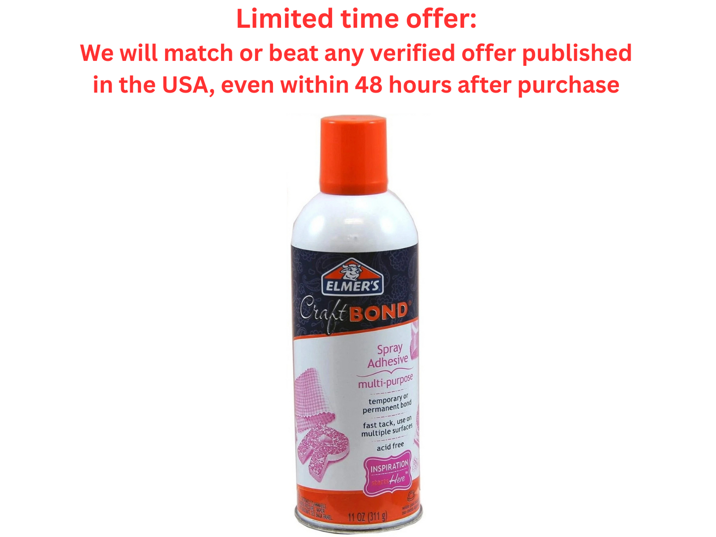 Elmer's Craftbond Multi-Purpose Spray Adhesive 11oz White Best Clearance Sale Y Pay More