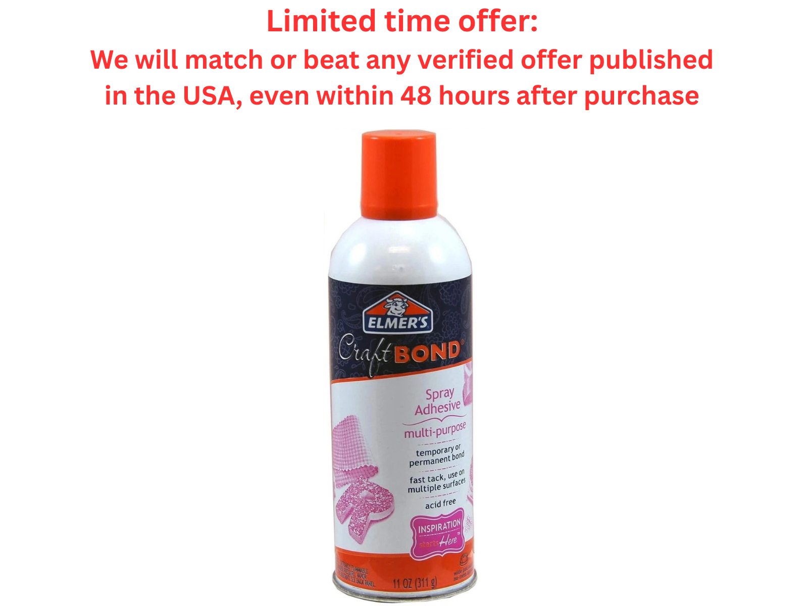Elmer's Craftbond Multi-Purpose Spray Adhesive 11oz White Best Clearance Sale Y Pay More