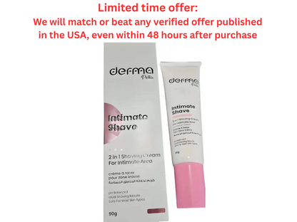 Derma Pella Intimate Shave Cream 90g pH Balanced Formula, Best Clearance Sale Derma Pella USA