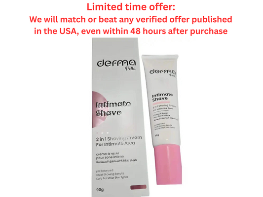 Derma Pella Intimate Shave Cream 90g pH Balanced Formula, Best Clearance Sale Derma Pella USA