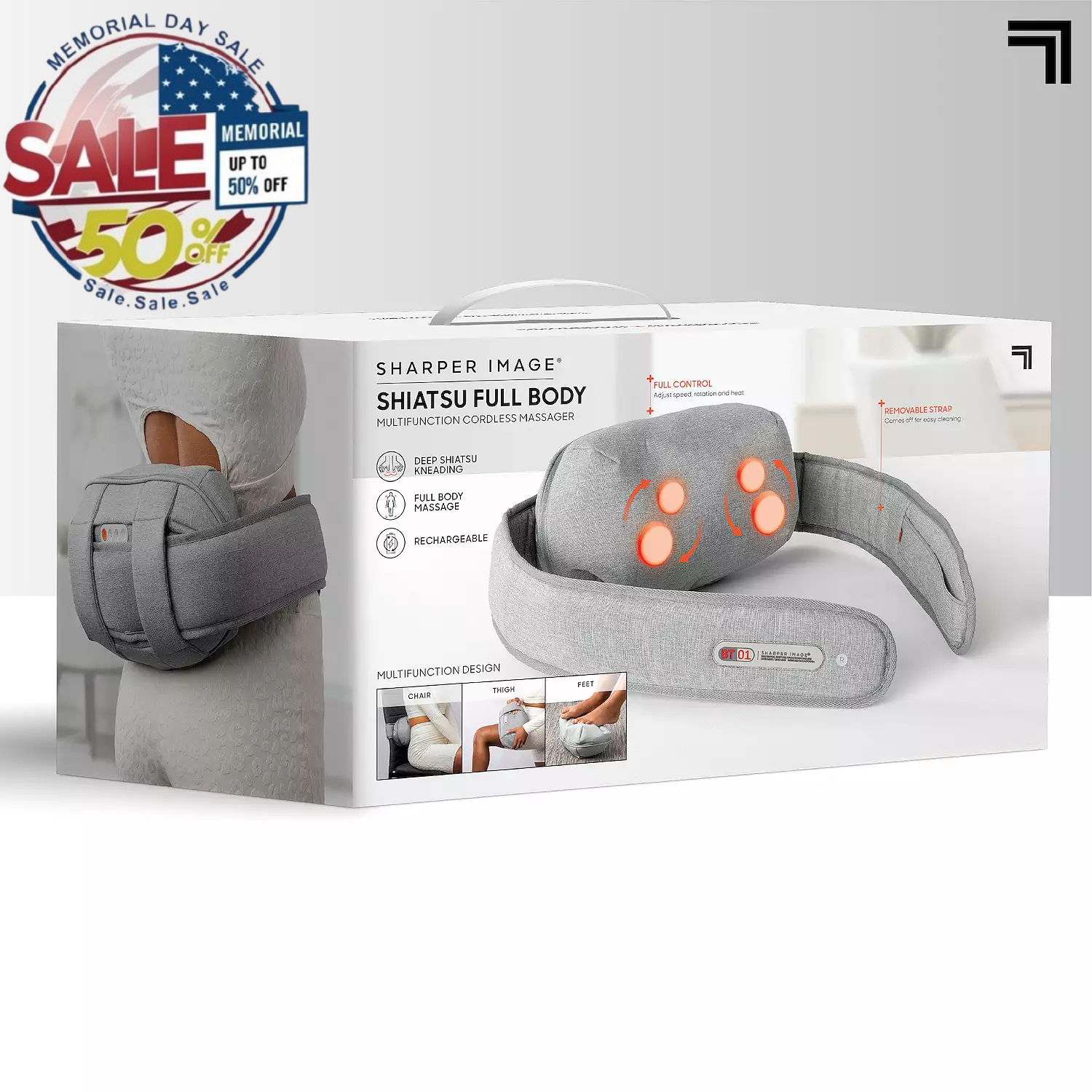 Sharper Image Body Massager Heat & Straps – Relaxation | For Memorial Day Sale Sharper Image