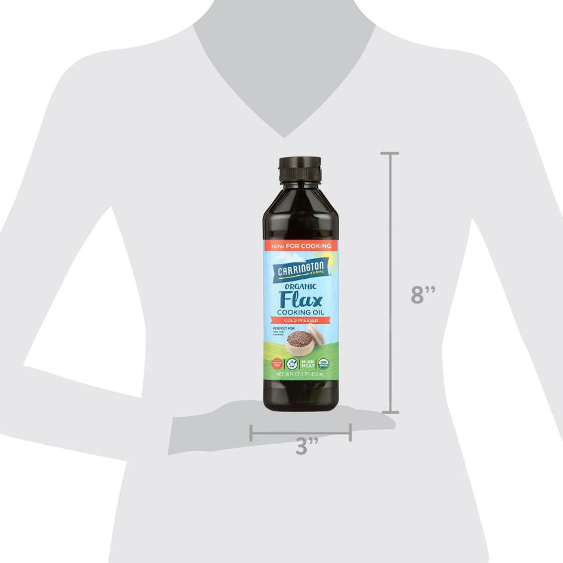 Carrington Farms Organic Flax Cooking Oil, 16oz | Cold Pressed | Clearance Sale Carrington Farms
