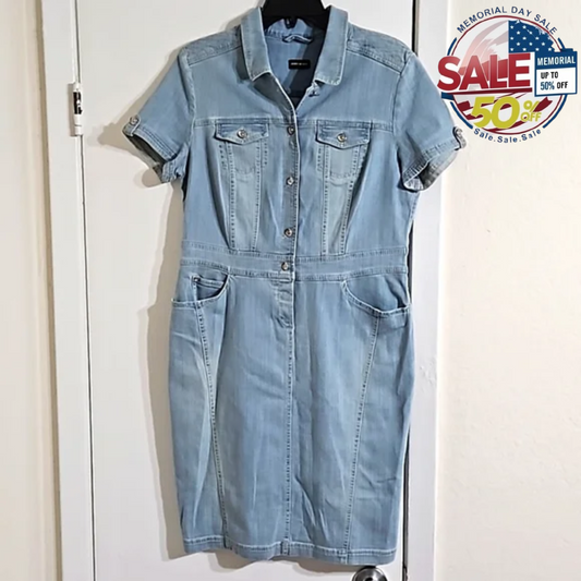 Gerry Weber Denim Dress Size 10, Stretch Fabric, 37" Length | Memorial Day Sale Y Pay More
