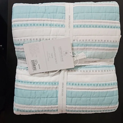 NWT Levtex Double-Faced Beautiful Sea-Inspired Designs, Twin-Size Quilts Y Pay More