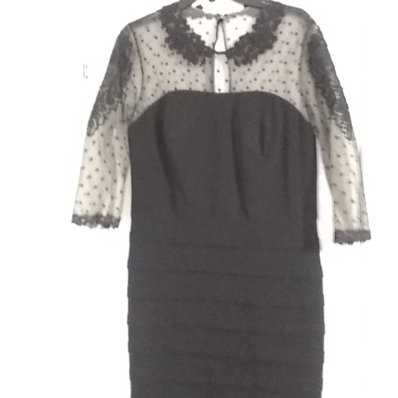 An Elegant Black dress with embroidery and Mesh Y Pay More