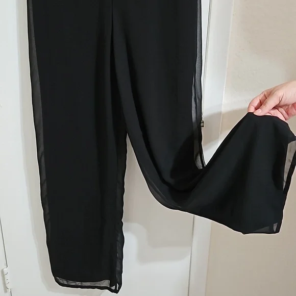 NWOT Raishma Designer Jumpsuit, S 8 Black Chiffon. Y Pay More