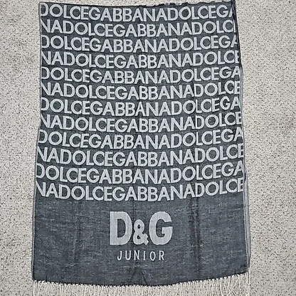 NWT Doce & Gabbana Pashmina Scarf Gray/ Black. UNISEX Y Pay More