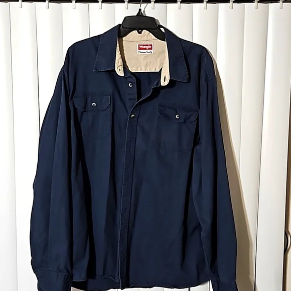 Wrangler Casual Blue Shacket, 2XL Y Pay More